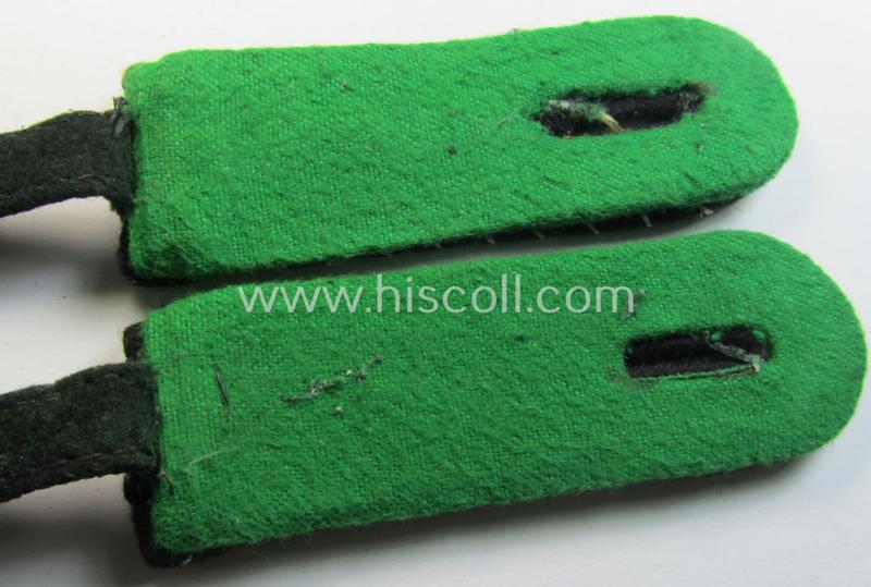 Superb - fully matching albeit clearly tunic-removed - pair of so-called: 'SS/SD'-related EM-pattern shoulderboards (ie.: 'Schulterstücke für Mannschaften im SD o. Sicherheitsdienst') as used by an SD-official with the rank of: 'SS-Mann'