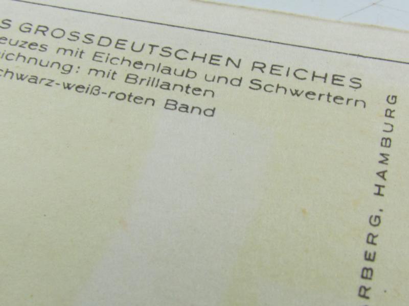 Postcard : Ritterkreuz des Eisernen Kreuzes'