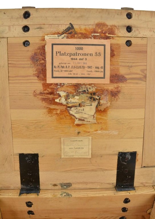 German WH Ammunition Box 'Platzpatronen 33'