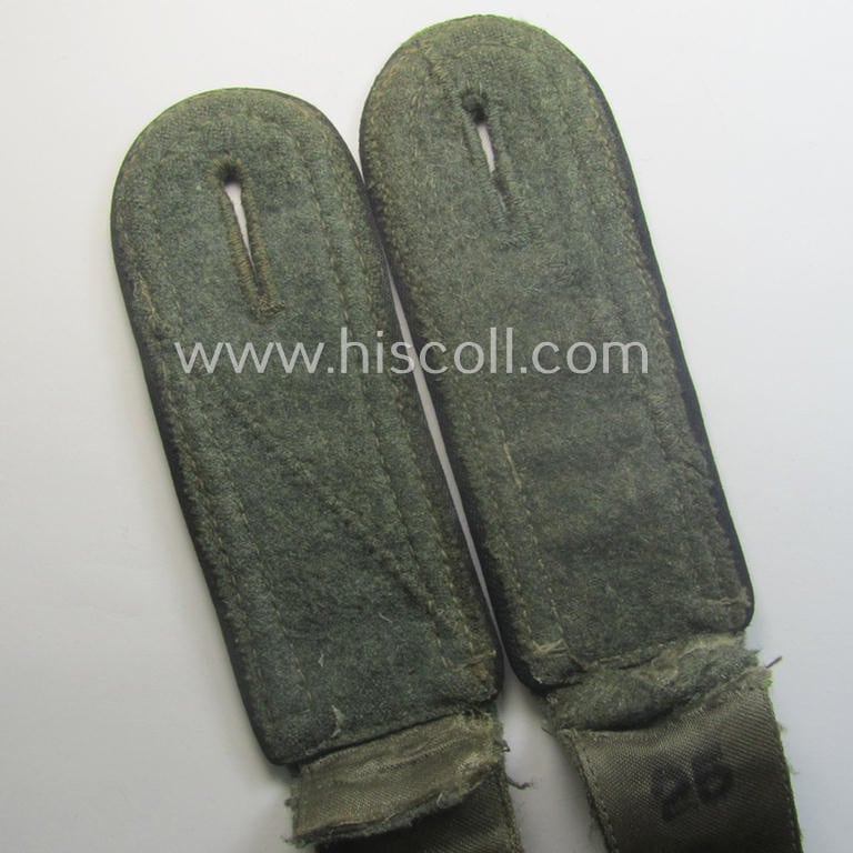 Pair of early- (ie. mid-) war-period so-called: 'M41 o. M43'-pattern, WH (Heeres) NCO-type shoulderstraps as piped in the black- (ie. 'schwarzer'-) coloured branchcolour as intended for an: 'Uffz. der Pionier-Trpn.'