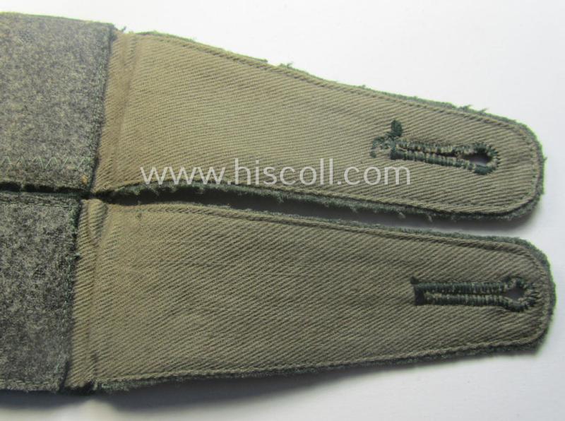 Pair of WH (Heeres), early- (ie. pre-) war-period, 'M36- o. M40'-pattern (pointed-styled- and 'cyphered') so-called: EM-type shoulderstraps: 'Soldat des Infanterie-Rgts. 6'