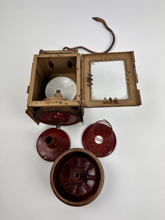 WW2 German Tan Carbide Bunker Lantern with rare Hook