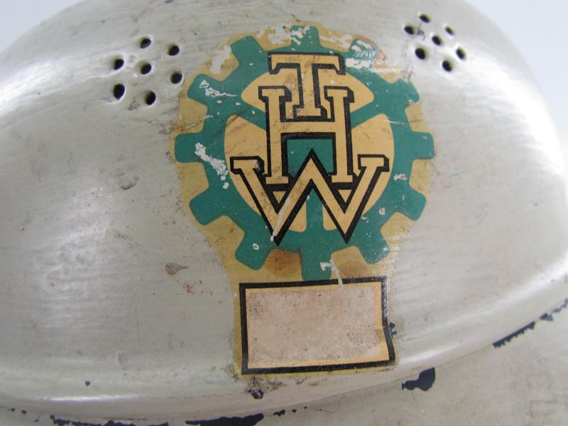 Original Steel Air Raid Gladiator Helmet Used by THW