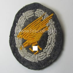 WH (Luftwaffe) 'Fallschirmschützen-Abzeichen in Stoff' (or: cloth-based paratroopers'...