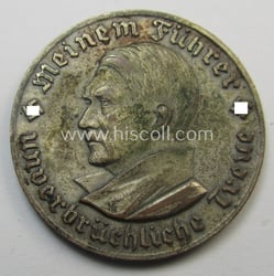 Unusual, N.S.D.A.P.-related supporter-plaque (ie. 'Erinnerungs- o. nichttragb. Auszeichnungsplakette')...