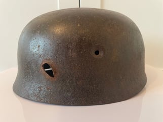 ORIGINAL WWII GERMAN M38 FALLSCHIRMJAGER HELMET WITH BULLET...