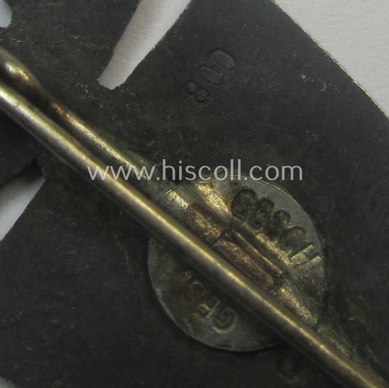 'High-quality'-produced example of a so-called: 'Ehrenzeichen des Nationalsozialistische Lehrerbund - 1933' (or: NSLB) being a genuine-silver-based ie. '800'-marked, example