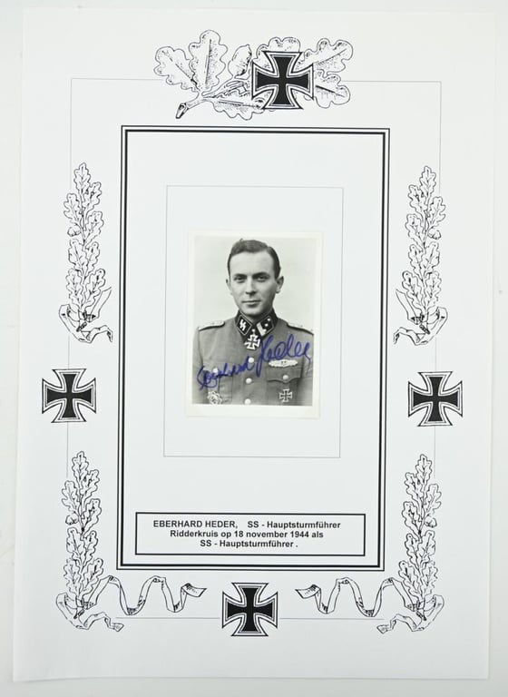 Signature of Waffen-SS KC Recipient 'Eberhard Heder'
