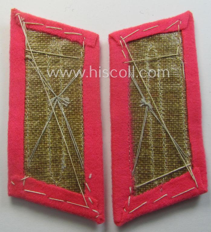 Pair of WH (Heeres) EM- (ie. NCO-) type, so-called: 'Waffenrock'- (ie. dress-) collar-tabs (ie. 'Kragenspiegel'): 'Soldat o. Uffz. eines Pz. o. Pz-Jäger-Abts. o. Rgts.'