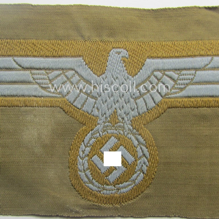WH (Heeres) 'tropical-issue' (ie. DAK or: 'Deutsches Afrika Korps'-related-) breasteagle, as executed in neat so-called: 'BeVo'-weave style that comes in a 'virtually mint- ie. unissued'-, condition
