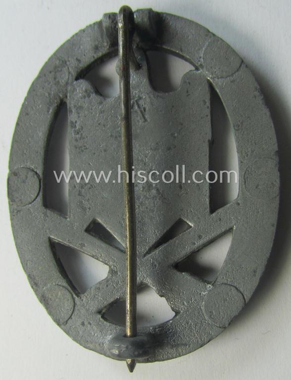 'Allgemeines Sturmabzeichen' (or: General Assault Badge ie. GAB) being a neatly maker (ie. 'A'-) marked, zinc- ie. 'Feinzink'-based-variant as was produced by the: 'Assmann & Söhne'-company
