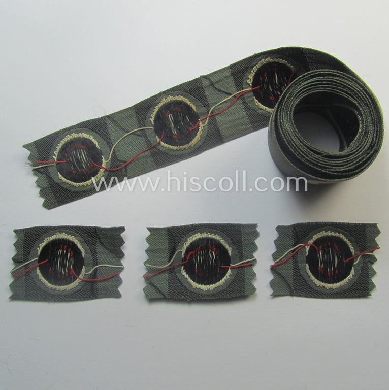 WH (Heeres) 'standard-issue'-pattern side-cap-cocarde (ie. 'Kokarde für Schiffchen-Mütze') as executed in: 'BeVo'-weave pattern