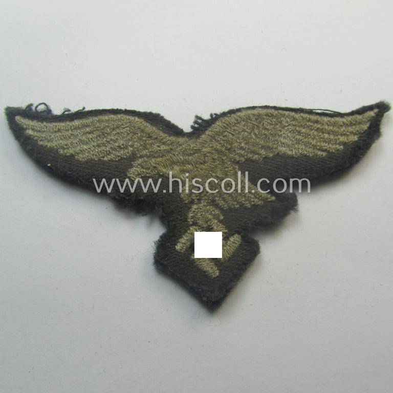 Moderately used and/or carefully cap-removed, WH (Luftwaffe) cap-eagle and cocarde-set as was specifically intended for usage onto the LW side-caps (ie. 'Schiffchen') or M43-field-caps ('Einheitsfeldmützen')