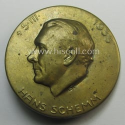 Commemorative, golden-bronze-toned, so-called: 'N.S.D.A.P'-related day-badge (ie. 'tinnie') showing...
