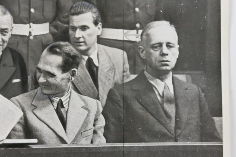 Allied Nuremberg War Trail Press Photo 'Göring & Hess'