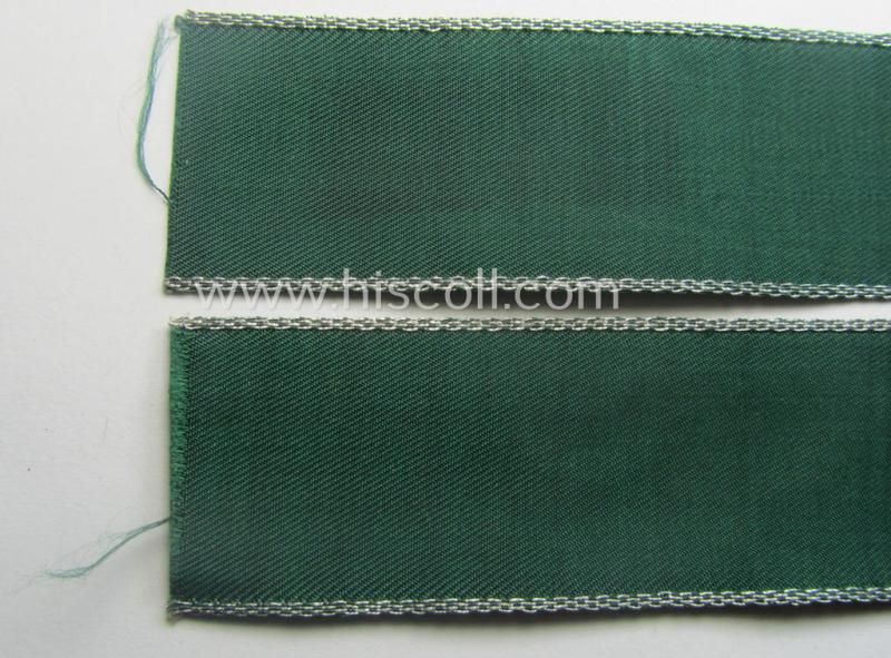 Hardly- (ie. never!) worn, customs-related cuff-title (ie. 'Ärmelstreifen des Reichsfinanzverwaltung- o. Zollgrenzschutz') being a detailed example as executed in the so-called: 'flatwire'- (ie. 'BeVo-weave'-) pattern