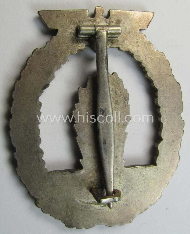 Stunning, WH (Kriegsmarine) 'Kriegsabzeichen für Minensuch-, U-Boot-Jagd und Sicherungs-Verbände' (being a very detailed but non-marked example as executed in multi-coloured 'Buntmetall' as produced by the 'Schickle o. Mayer'-company)