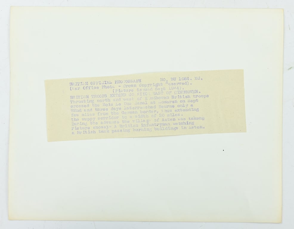 British WW2 Market Garden Press Photo 'Asten'