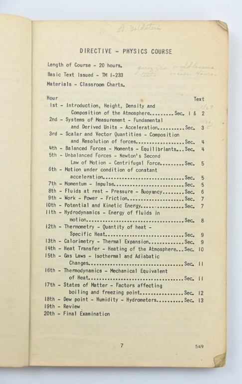 USAAF WW2 Pre-Flight School Booklet
