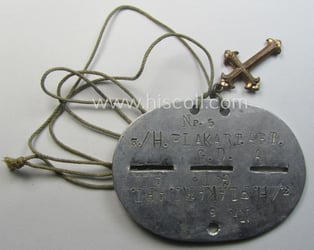 Zinc-based WH (Heeres) 'Heeres-Flak'- ie. 'GrossDeutschland-Division'-related ID-disc bearing...