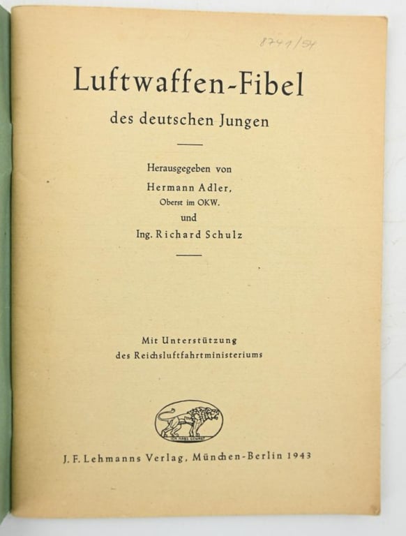 German Luftwaffen Fibel des Deutsche Jungen