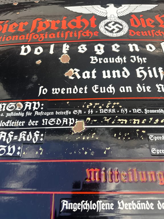 NSDAP Enamel Sign 78x64 cm