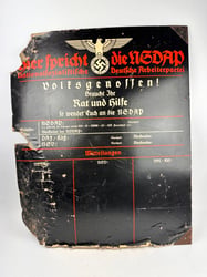 Rare Cardboard NSDAP sign  "Hier spricht die NSDAP"