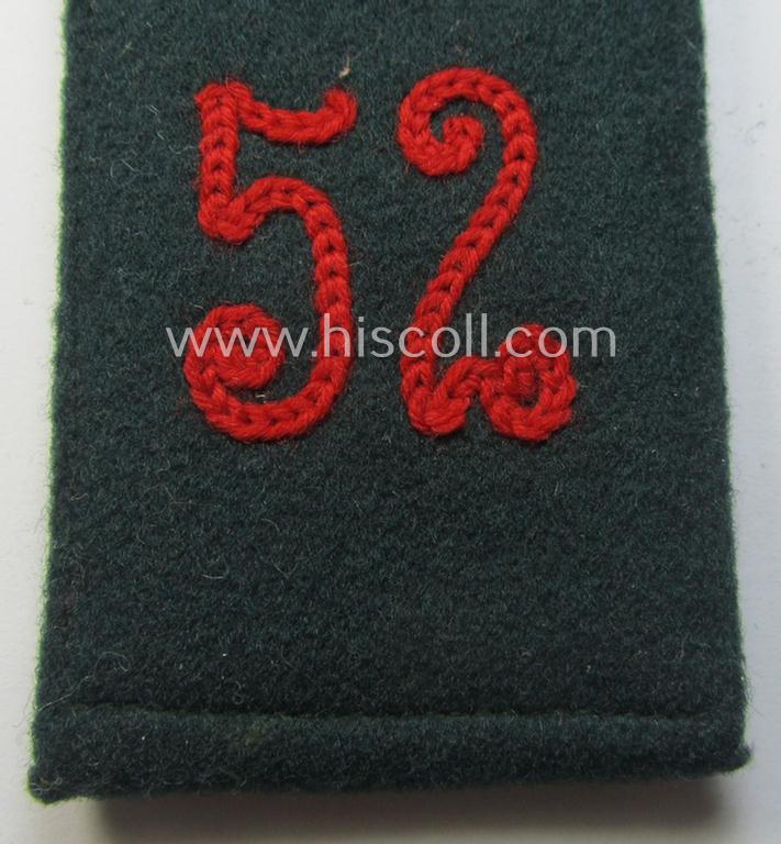 Single, WH (Heeres) EM-type 'cyphered' shoulderstrap: 'Soldat des Artillerie-Regiments 52'