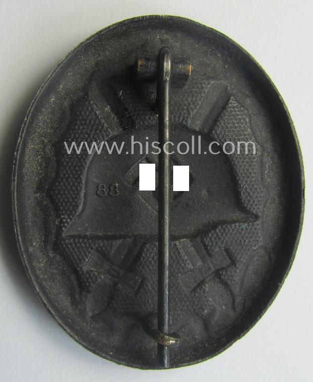 Maker- (ie. '88'-) marked example of a black wound-badge (or: 'Verwundeten-Abzeichen in Schwarz') as being produced by the maker: 'Wener Redo'
