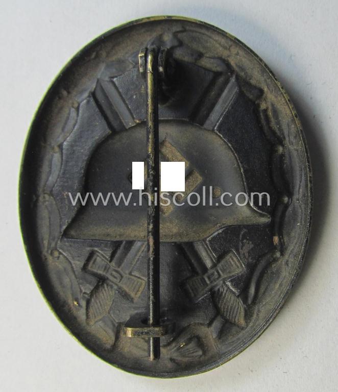 Neat - albeit non-maker-marked - example of a black-class wound-badge (or: 'Verwundeten-Abzeichen in Schwarz') that comes in an overall nice- (ie. just moderately used-), condition