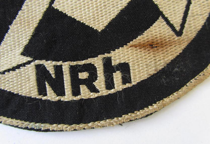 Very nice - and scarcely encountered! - SA (ie. 'Sturmabteilungen') 'BeVo'-woven sport-shirt insignia (of the third ie. final type-) as intended for - and worn by! - a member within the 'Gruppe Niederrhein' (NRh) - nice condition!