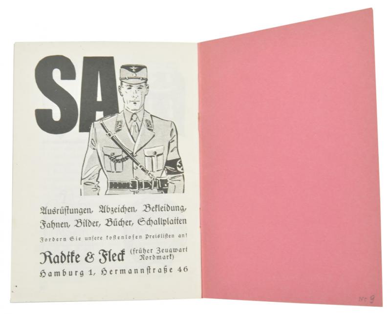 German Booklet 'Abzeichen u.Dienstgrade der SA'