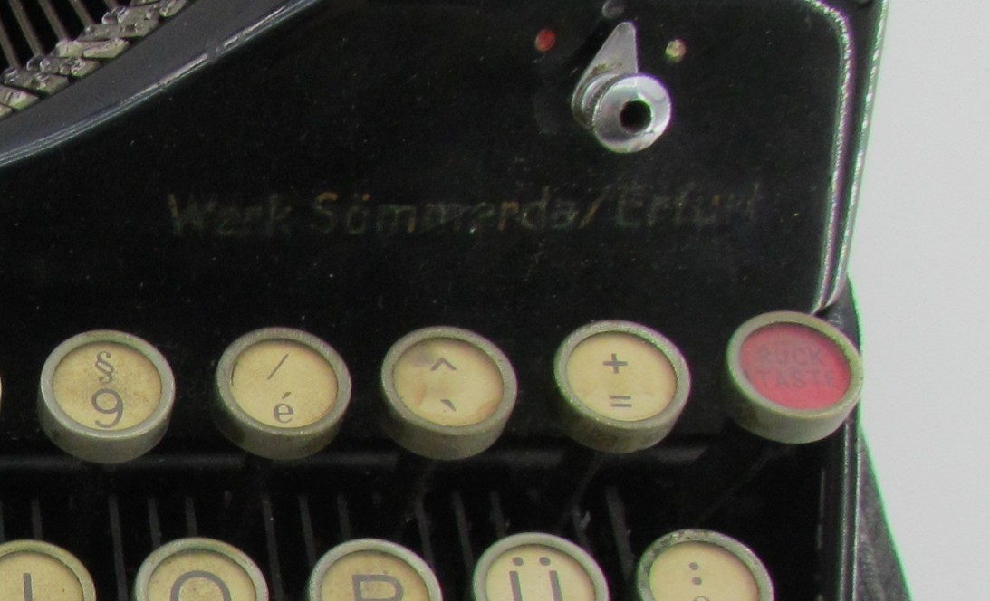 WWII Rheinmetall Typewriter with SS Key Complete with Case