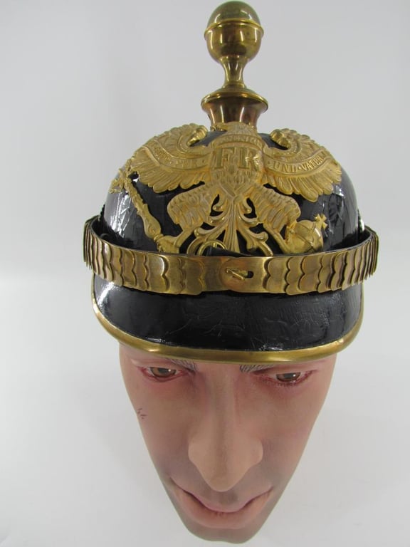 German officers spike helmet ( Pickelhaube ) Artillery, Franco-Prussian war.