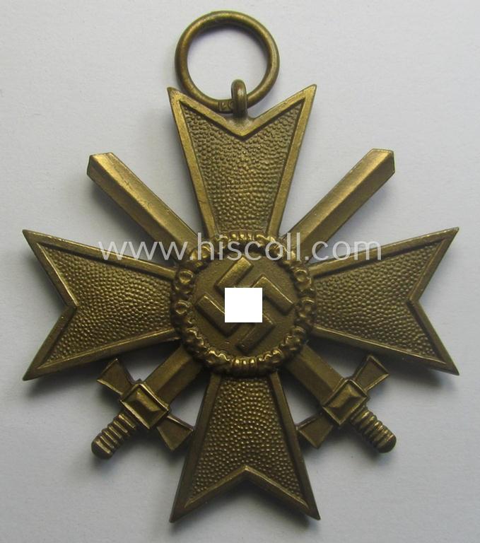 Fully matching medal-set: 'KvK 2. Klasse m. Schwn.' being a clearly maker- (ie. '101'-) marked specimen that comes in its ('variant'-pattern!) pouch by the 'Hersteller': 'Rudolf Tham - Gablonz a. N.'