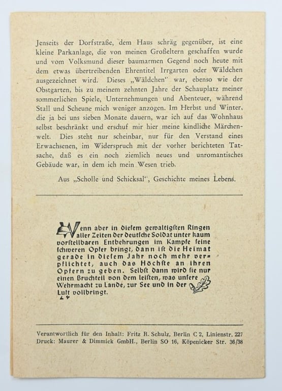 German Third Reich Volksbühne Theather Berlin Booklet