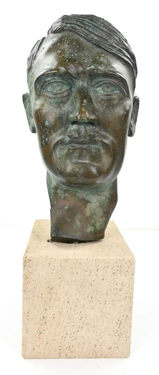 German Third Reich Period Adolf Hitler Bronze Buste