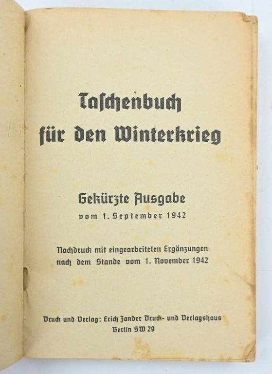 German WH 'Winterbattle' pocketbook