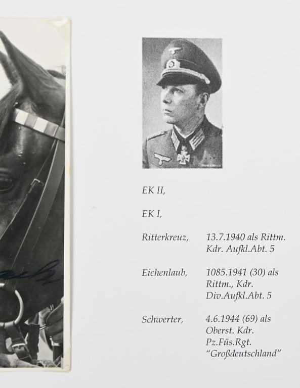 Signature of Wehrmacht Heer KC-OLC&S Recipient 'Horst Niemack'