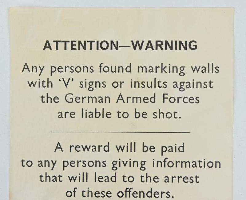 German WH Warning Poster for Guernsey Island