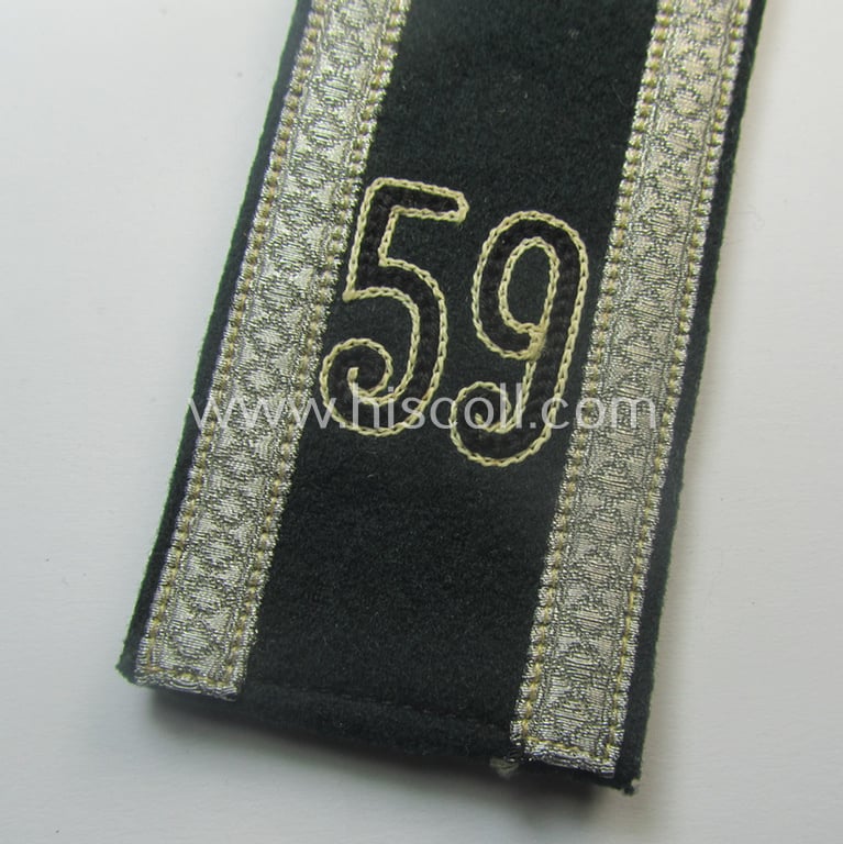 Single, early-period (ie. 'M36- o. M40'-pattern and pointed-styled), WH (Heeres) 'cyphered', NCO-type shoulderstrap as was intended for an: 'Uffz. des Pionier-Batls. 59'