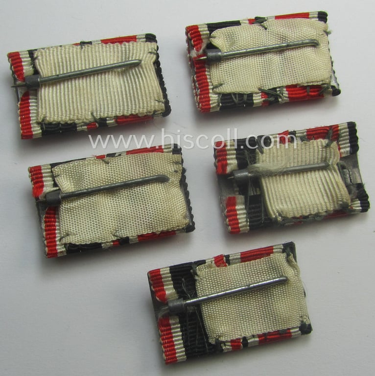 Neat - and simply never issued- nor worn! - dual-pieced WWII-period ribbon-bar (ie. 'Feld- o. Bandspange') as was intended for combination: 'Eisernes Kreuz II. Klasse' (or: iron cross second class) and 'KvK II. Klasse mit Schwertern'