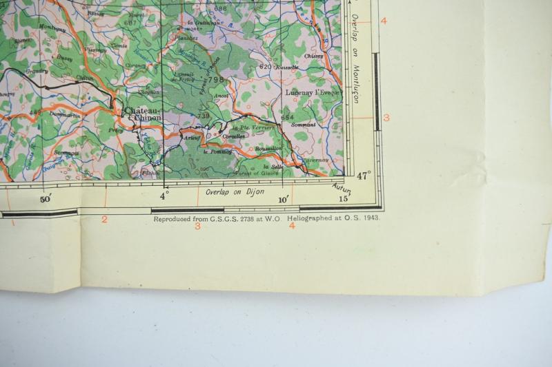 US WW2 Mapcard of Bourges France