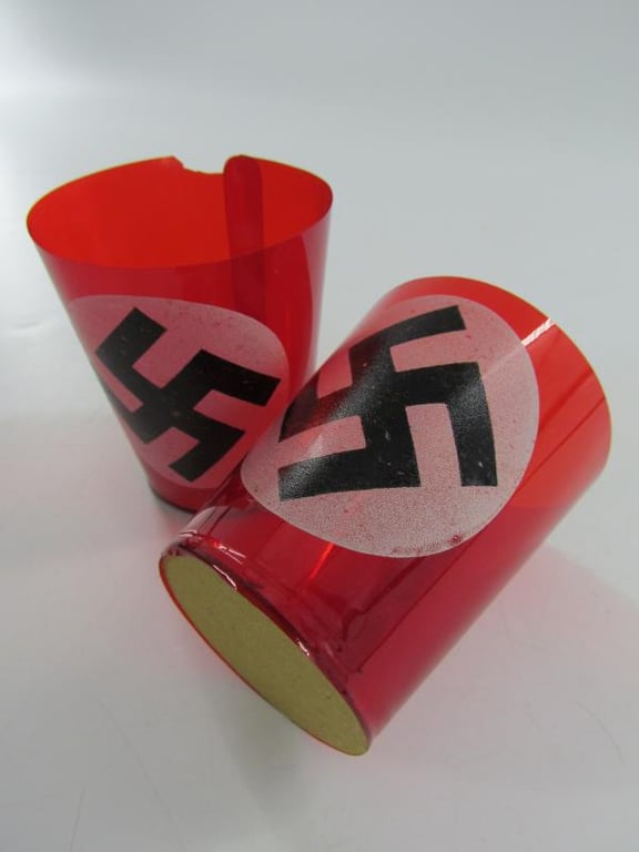 2 x NSDAP Political Party Celluloid Candle Holders, Original