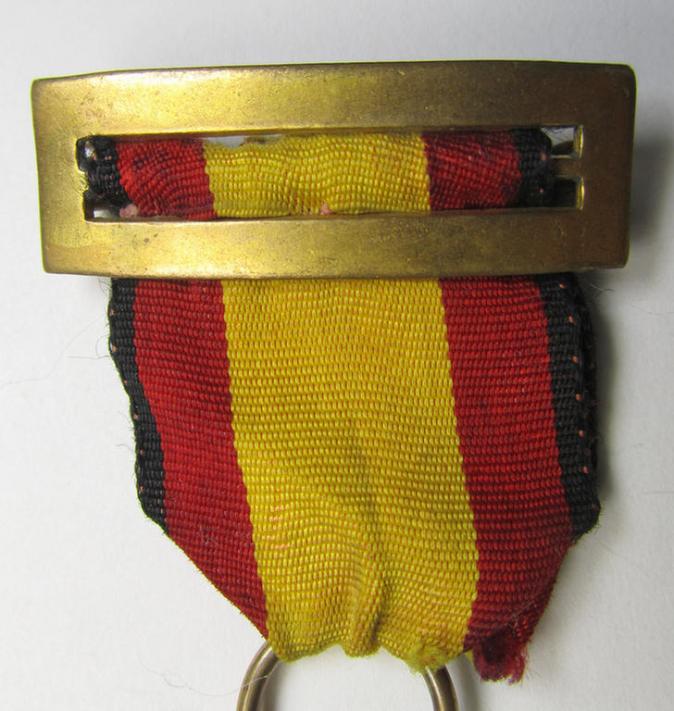 Spanish-issued, Spanish Civil-War commemorative-medal called: 'Medalla de la Campaña 1936-1939' that comes mounted on its (typically Spanish) mounted ribbon