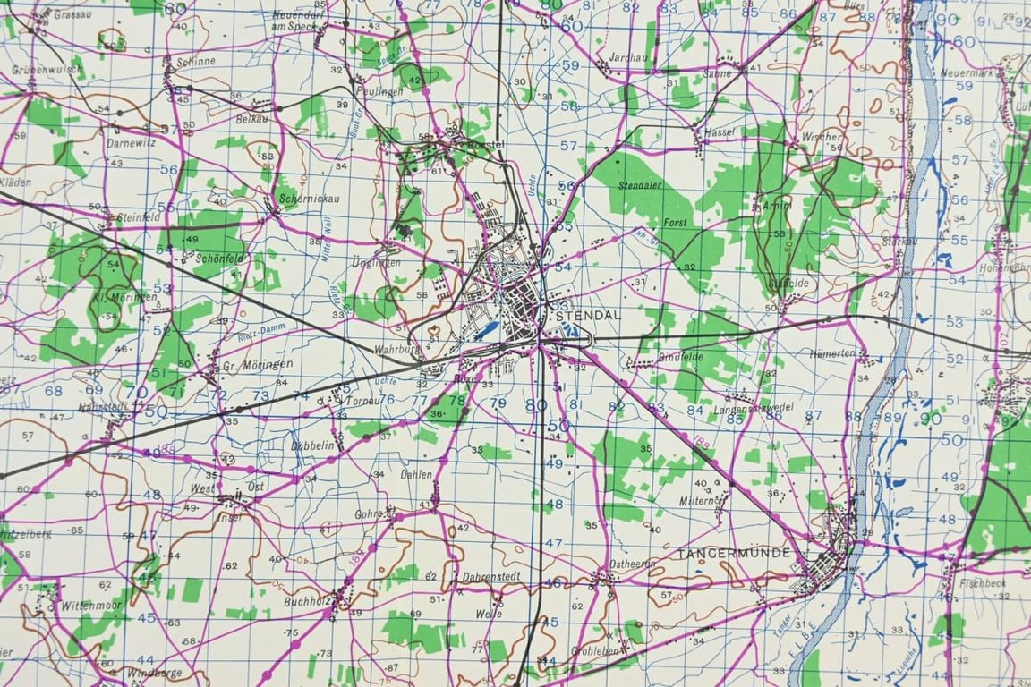 US WW2 Mapcard of Stendal Germany