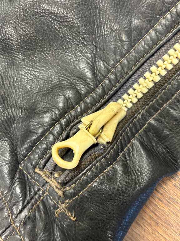 LW Reichsverteigung Grey Leather Channel Trousers