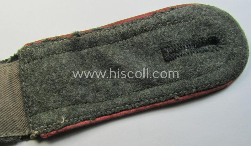 Attractive - albeit regrettably single - WH (Heeres) early- (ie. pre-war-) period- (ie. 'M36'- ie. 'M40'-pattern) NCO-type shoulderstrap as was intended for usage by an: 'Unteroffizier eines Panzerjäger-Abteilungs o. Regiments'