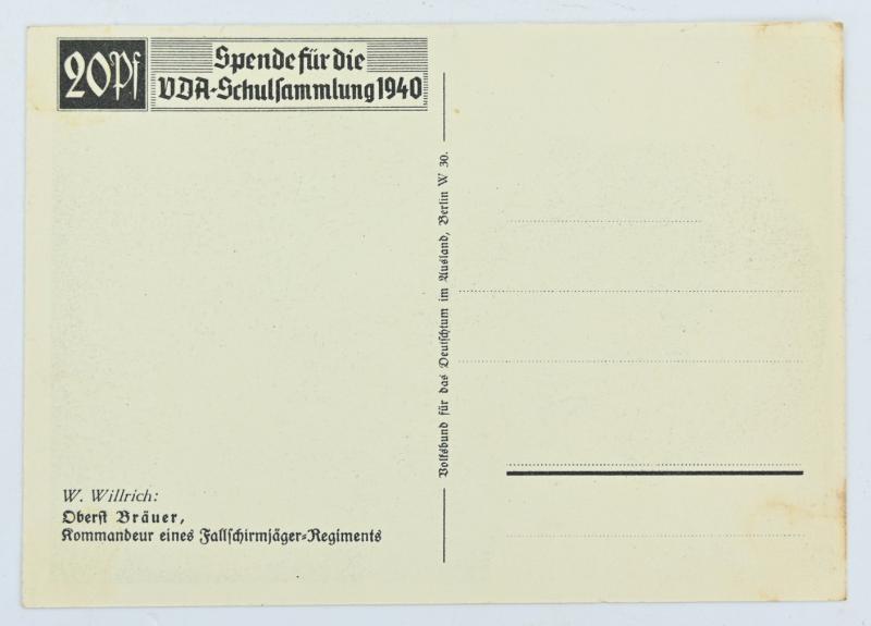 German Postcard of Oberst Brauer