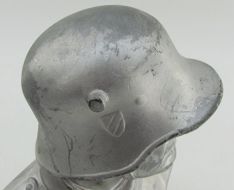 “German Wehrmacht soldier bust desk decoration on marble base.”